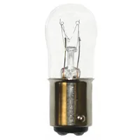Incandescent lamp with BA15d double-contact bayonet base and S6 bulb shape. Operates at 230V AC and produces white light. Suitable for sign lighting, indicator applications, and decorative fixtures requiring a compact light source