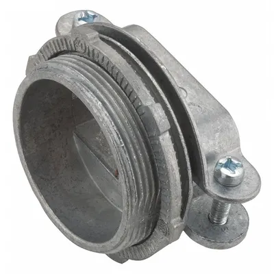 RACO Threaded Metal Connector: Die Cast Zinc, 2 in Trade Size, Clamp Style - Threaded Metal Connectors