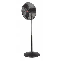 This Dayton pedestal fan is designed for industrial air circulation in workshops, warehouses, and factories. It features a 30-inch blade diameter, a 1/4 hp motor, two speeds, and non-oscillating operation. Powered by 120V AC single-phase, it moves large volumes of air to ventilate hot or stagnant areas.