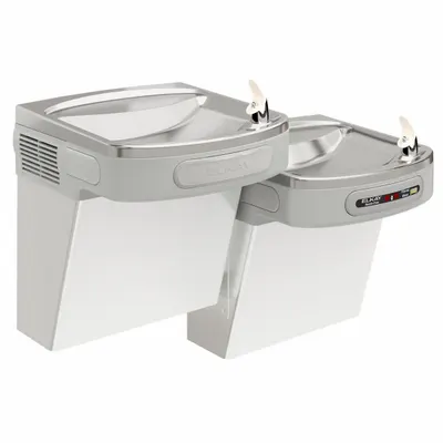 ELKAY Bi-Level Drinking Fountain: On-Wall, 25 5/16 in Ht, Sensor, 8 gph @ 50°F - On-Wall Two-Level Drinking Fountains