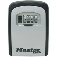 MASTER LOCK Lock Box: Mechanical Combo Lock, 5 Key Capacity, 4 3/4 in Outside Ht, Metal, Black (MPN 5401D)