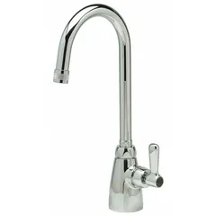 Single-post laboratory faucet with chrome finish, designed for cold water media. Features one lever handle and a standard gooseneck spout. Inlet connection type is NPSM. Suitable for general laboratory use where cold water dispensing is required.