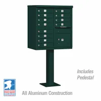Cluster Box Unit: CBU, 13 Doors, Horizontal, 62 in H x 30 1/2 in W x 18 in D, Pedestal Mounting (MPN 3312GRN-U)