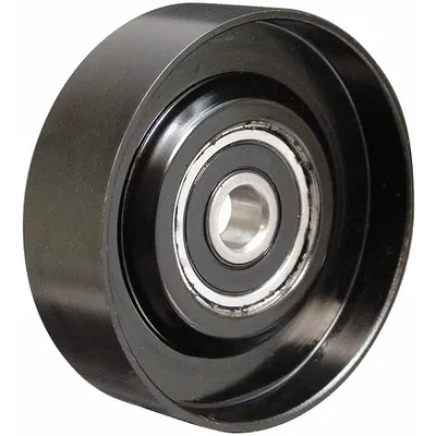 DAYCO 89134 Flat Flangeless Serpentine Idler Pulley, Light Duty Steel - Flat Idler Pulleys for Vehicles