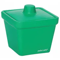 Ice Bucket with Lid: 1 L Capacity, Rectangular, Ethylene Vinyl Acetate, Green, 5 1/2 in Overall Ht (MPN 04393-54)