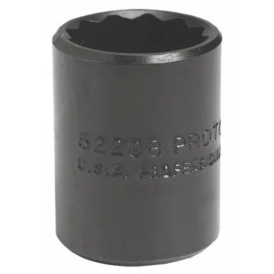 PROTO Socket: SAE, 3/8 in Drive Size, 1 in Socket Size, 12-Point, Std, Black Oxide - 3/8" Drive Hand Sockets