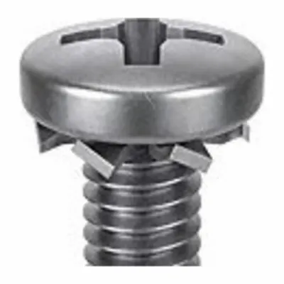 SEMS M6x1.00 x 20 mm Stainless Steel Pan Head Machine Screw with - Machine Screws with External Tooth Lock Washers