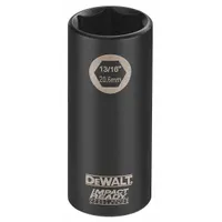 DEWALT Impact Socket: 1/2 in Drive Size, SAE, 13/16 in Socket Size, 6-Point, Deep, 3 in Overall Lg (MPN DW22912)