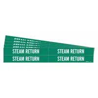 Pipe Marker: Steam Return, Green, White, Fits 3/4 to 2 3/8 in Pipe O.D., 4 Pipe Markers, 5 PK (MPN 7413-4-PK)