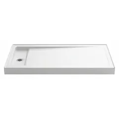 This KOHLER shower base is made of cast iron with a Safeguard® slip-resistant finish. It features a single threshold design and a left drain location. Overall dimensions are 32 inches in length and 4-1/2 inches in height. Suitable for residential or light-commercial bathroom installations.