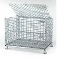 NASHVILLE WIRE Collapsible Bulk Container: 28.3 cu ft, 48 in x 40 in x 36 1/2 in, Lid Included (MPN C404830S4L)