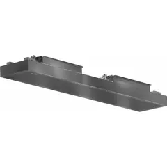 This 72-inch air supply plenum is constructed from stainless steel. It is designed for use with commercial kitchen hood ventilation systems to deliver conditioned air into the kitchen space, helping maintain comfort and ventilation balance.