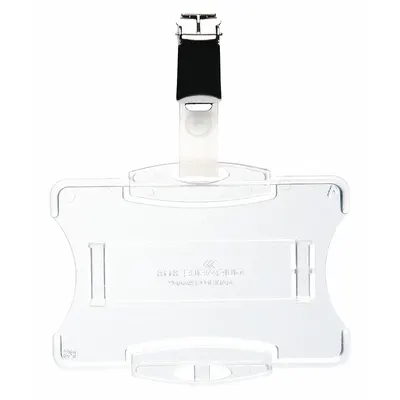 DURABLE Badge Holder: Pouch, Horizontal/Vertical, 3/8 in Badge Pouch Wd, 2 3/4 in Badge Pouch Ht - Clips for Badges