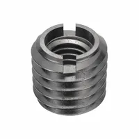 Heavy wall self-locking insert with M8-1.25 internal thread and 1/2-13 external thread. Metric internal/UNC external thread type with 2B internal fit and 2A external fit. Compatible with 1/2-13 tap. Used for thread repair or reinforcement in metal or plastic substrates where vibration resistance is needed