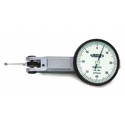 INSIZE Horizontal Dial Test Indicator: 0 mm to 0.8 mm, Horizontal, Metric - Dial Test Indicators - Horizontal & Tilted-Face Styles