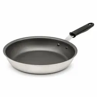 VOLLRATH Fry Pan: Non-Stick, 12 5/8 in Top Dia, Aluminum, Black/Silver, Silicone, NSF Certified (MPN 672312)