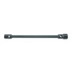 Double-ended lug wrench with a 15/16 in square socket in 4-Point and 6-Point SAE configurations. Designed for removing and installing Budd wheel nuts on off-road vehicles. Finished with electrostatic paint.