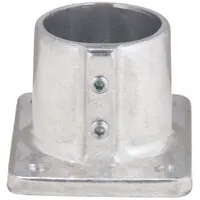 Structural Pipe Fitting: Rectangular Base Flange, Rectangle, 2 in For Pipe Size, Aluminum, Gray (MPN 47-9)