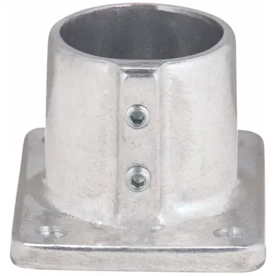 HOLLAENDER Structural Pipe Fitting: Rectangular Base Flange, Rectangle, 2 in For Pipe Size - Aluminum Mounts
