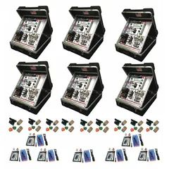 This 6-pack of portable training systems is designed for hands-on instruction in electrical controls. Each unit includes a faulty component bugging kit and easy-to-follow curriculum, housed in a 24 in x 24 in x 26 in configuration. Suitable for technical education and industrial maintenance training.