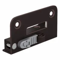 This right-hand dual-action window opening control device is constructed of stamped steel with an oil-rubbed bronze finish. It measures 2 3/8 inches in length and 1 11/32 inches in width. Used for operating windows in commercial and industrial buildings, it provides secure ventilation control