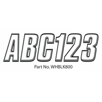 HARDLINE PRODUCTS Letter and Number Label Set: Gen Identification/USCG, 3 in Character Ht - Boat Registration Letters & Numbers