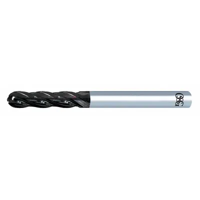 OSG Ball End Mill: Carbide, Diamond Coated, 4 Flute, 1/4" Mill Dia, 1" LOC - Carbide Ball End Mills for Graphite & Carbon Fiber