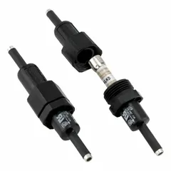 Single-pole in-line fuse holder for Class CC and midget fuses. Rated 600 V AC and 600 V DC. Compatible with KLKR (Class CC) fuse series. Used in branch circuits, control transformers, and motor control panels for overcurrent protection.