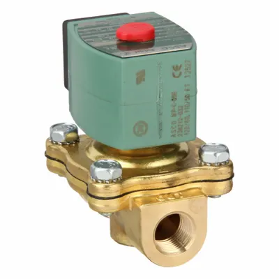 REDHAT Solenoid Valve: 2-Way, Normally Closed, 3/8 in Pipe Size, 110V AC/120V AC - 2-Way/2-Position, Normally Closed Solenoid Valves