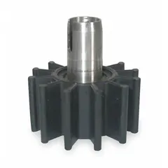 This Buna-N impeller/sleeve assembly is a replacement component for dewatering and wastewater pumps. It is used to move water and slurry in applications such as industrial sump and construction site dewatering. The Buna-N material provides resistance to oils, fuels, and moderate chemicals.