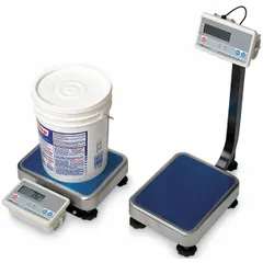 This bench scale features a stainless steel weighing surface and a column-mounted indicator for easy reading. It offers a readability of 0.01 kg/0.02 lb and includes an RS-232C port for data connectivity. Suitable for general weighing tasks in industrial environments.
