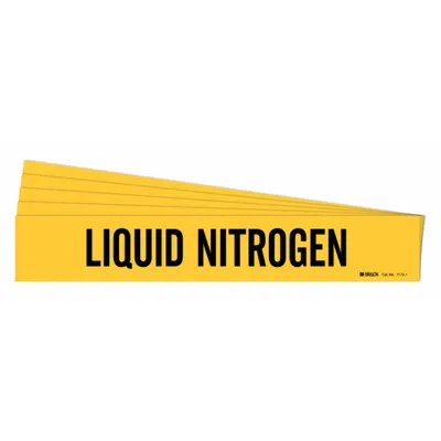 BRADY Liquid Nitrogen Adhesive Pipe Marker - Liquid Nitrogen Adhesive Pipe Markers