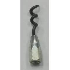 Corkscrew-style replacement tip for packing extractor tools. Compatible with PALMETTO PACKING model 1102. Used to remove worn packing material from pump and valve stuffing boxes during maintenance.