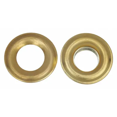 WESTWARD Brass Grommets, Round, 0.38 in ID, 0.83 in OD, 0.12 in Thick