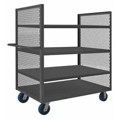 APPROVED VENDOR Dual-Side-Access Mesh-Wall Stock Truck, 2000 lb Capacity, 31 in L x 67 in W x 58 in H, Gray