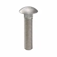 Carriage Bolt: Square Neck, 3/8"-16 Thread Size, 1 3/4 in lg, Stainless Steel, 316, Plain, 5 PK (MPN ZBOLT-4993)