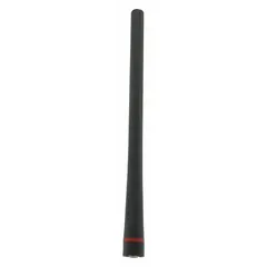 This ICOM whip antenna operates in the HF band from 136 MHz to 150 MHz. It is compatible with ICOM F3400D, F7010, and F9011 radio series. The antenna has an overall length of 7 inches and a black finish. Typical applications include professional two-way radio communication in settings such as security, construction, and logistics.