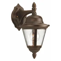 Wall Lantern: Incandescent, 60 W, 120V AC, 12 3/4 in Overall Ht, Aluminum Housing Material (MPN P5862-20)