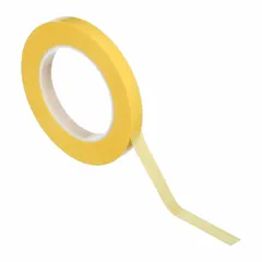 Polyolefin film tape with acrylic adhesive, yellow, 5.2 mil thick. Used for masking in high-temperature finishing processes such as powder coating and anodizing, providing clean paint lines and heat resistance up to 425 °F.