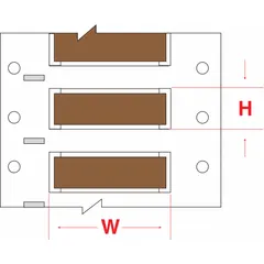 This precut sleeve label roll is made of polyolefin with a brown matte finish. Each label measures 1/2 in x 1 1/2 in and is designed for wire gauges from 1 AWG to 8 AWG. Compatible with the BBP72 printer series, it is used for on-demand wire and cable identification in industrial environments such as electrical panels and control systems.