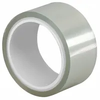 This general-purpose adhesive transfer tape features a 2 mil thick acrylic adhesive on a transparent polyester film carrier, with a permanent bond. Supplied on a polyester film liner, it is suitable for bonding nameplates, gaskets, and foam in industrial assembly, machining, electrical, and HVAC applications