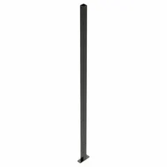 Steel line post with black powder-coated finish, 8 ft height. Used as vertical support in woven-wire partition systems for creating enclosures in industrial facilities, warehouses, and distribution centers.