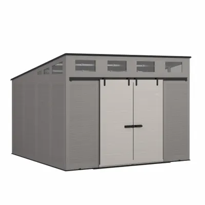 SUNCAST Storage Shed BMS12000, 1,152 cu ft, Black/Gray - Plastic with Single-Slope Roof