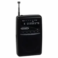 JENSEN Radio: Black, Battery, AM/FM Receiver/Rechargeable Battery/Rotary Telescopic Antenna, Analog (MPN MR-80)