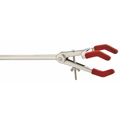 CHEMGLASS Dual Adjust Clamp: Clamp, Zinc Alloy, 5 in Overall Lg, 3 Prongs - Lab Clamps