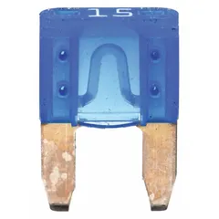 The BUSSMANN ATM-15 is a standard-profile, non-indicating fast-acting automotive fuse rated at 15 A and 32 V DC. It belongs to the ATM series and is designed for overcurrent protection in vehicle electrical systems, safeguarding wiring and components from short circuits and overloads.