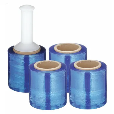 OEM APPROVED VENDOR Reusable Handle Color-Coded Stretch Wrap, Blue, 4 PK