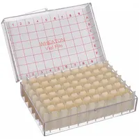 Vial Store Case: 5 1/8 in Overall Wd, 2 1/2 in Overall Ht, 7 5/8 in Overall Lg, Polystyrene, Beige (MPN W228790)