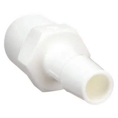 ELDON JAMES Barbed Fitting Adapter: 3/4 in ID x 3/4 in pipe size, Barbed x MNPT, Polypropylene - Standard Polypropylene Barbed Tube Fittings