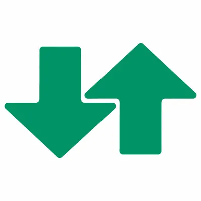 BRADY Floor Marking Tape: Arrow, Solid, Green, 3 in x 8 in, 0.008 in Tape Thick - Arrow-Shaped Floor Marking Tape